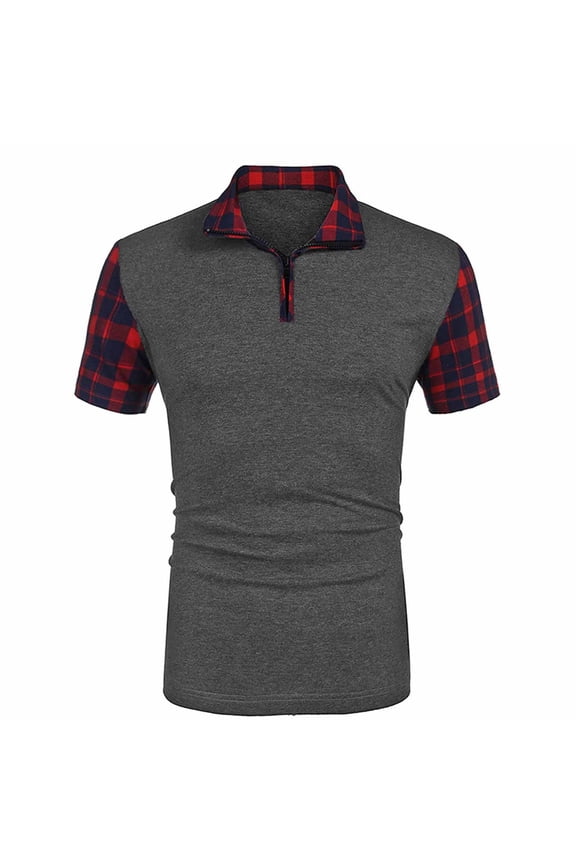 Mens Button Up Shirts,Beach Summer Solid Short Sleeve Crew Neck Baseball Mechanic Button Up T-shirt with Pocket Fathers Day Gift Dark Gray M(4)