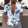 thumbnail image 1 of OKBOP Mens Button Up Shirts,Short Sleeve Beach Button Up Summer Custom Crew Neck Polka Dot Casual T-shirt with Pocket Fathers Day Gift Clearance Blue XXL(12), 1 of 5