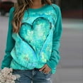 thumbnail image 1 of OKBOP Mock Neck Long Sleeve Tops For Women,Woman'S Round Neck Casual Long Sleeved Printing ing Love Sweater T Shirt Top Work Blouses For Women Big Sister Shirt, 1 of 8