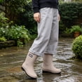 thumbnail image 1 of OKBOP Moto rain boots for women waterproof Non-Slip Ankle-High Zip-Up Fall Low Heel, 1 of 5