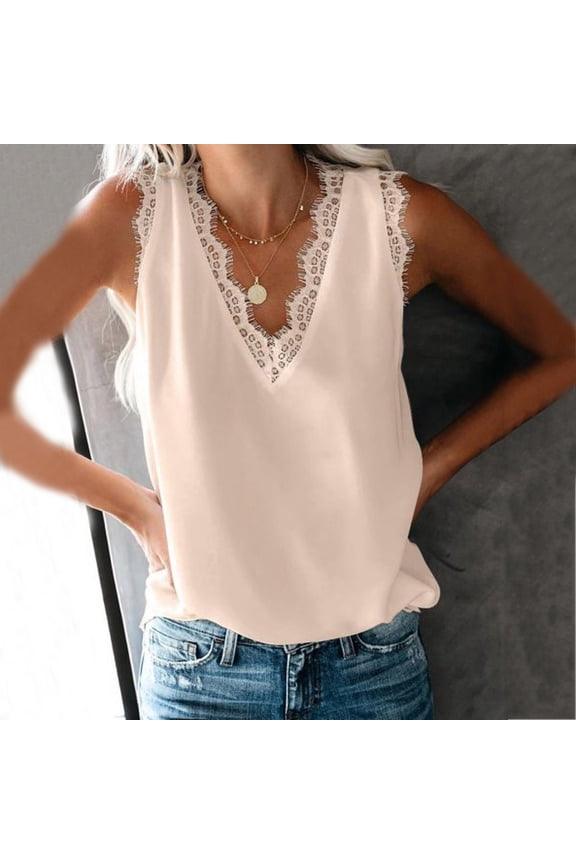 Off Shoulder Tops for Women,Fashion Sexy V-Neck Lace Patch Vest Solid Color Sleeveless Tank Halloween Blouses for Women Halloween Tshirts Women