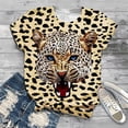 thumbnail image 1 of OKBOP One Sleeve Tops for Women,Fashion Cute Leopard Print Pullover Casual Bottom Shirt Short Sleeve Blouses for Women Dressy Casual Cowgirl Shirt, 1 of 2