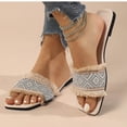thumbnail image 1 of OKBOP Open Toe Flat Sandals for Women Footbed Comfort Sandals Arch Support Wedding Casual Shoes, 1 of 8