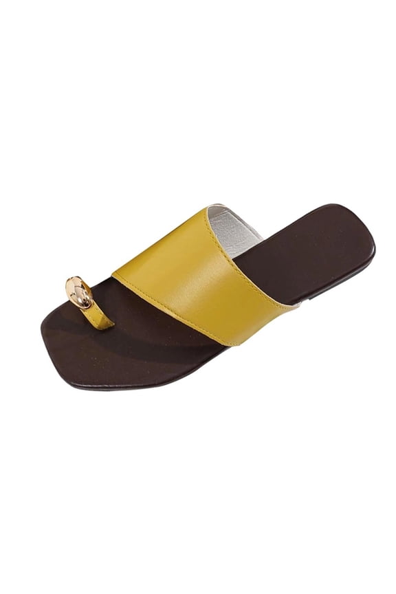 Open Toe Sandals Slide Toe Loop flat sandals for women platform Medium Arch Flatform flat sandals for women Slip-Resistant Flat Heel Stability