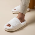 thumbnail image 1 of OKBOP Open Toe Slippers for Women Platform Sandals Slide Fleece Casual Wedding Shoes, 1 of 5