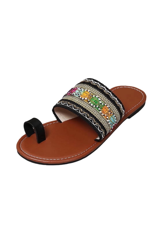 Open Toe flat sandals for women flat Flat Arch Toe Loop Slide Flat Heel Flatform Stability flat sandals for women