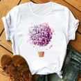 thumbnail image 1 of OKBOP Orange Tops for Women,Fashion Casual Floral Love Print Short Sleeve O-Neck T-Shirt White Blouse for Women Breastfeeding Shirts for Women, 1 of 4