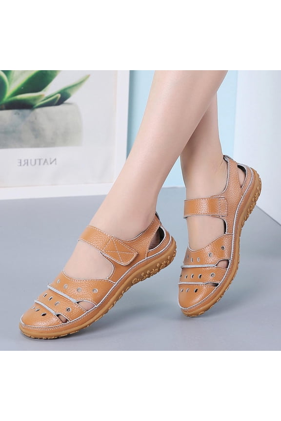 Orthopedic Sandals for Women Closed Toe Footbed Platform Sandals Fashion Ankle Strap Casual Shoes