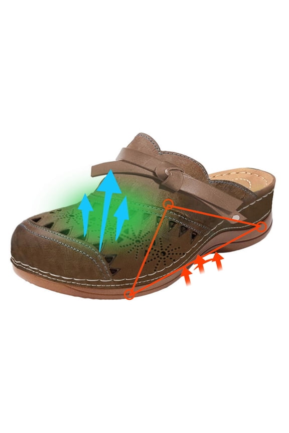 Orthopedic Sandals for Women Footbed Closed Toe Platform Sandals Casual Slide Pool Arch Support Shoes