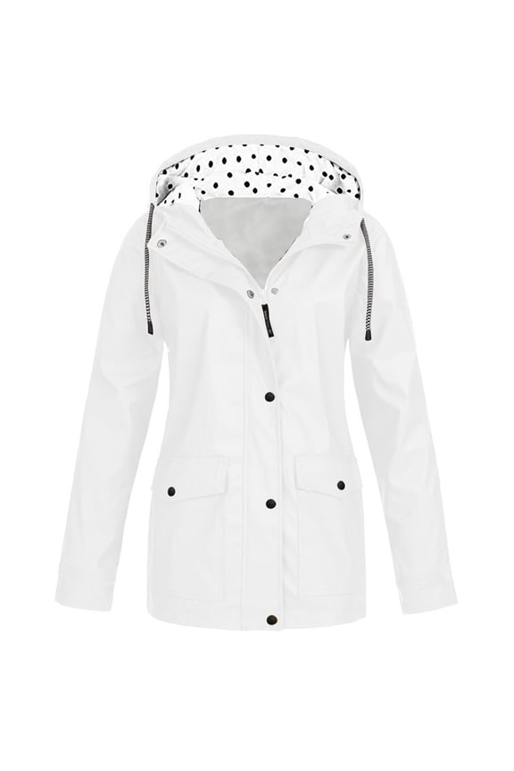 Overcoat Jacket Solid Anorak Rain Jacket Hooded maternity coats, jackets & vests Button Classic Fit Windproof Winter Jacket Clearance White