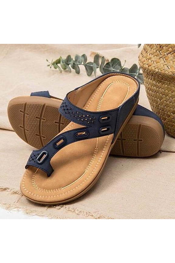 Platform Sandals for Women Open Toe Toe Loop Beach Sandals Casual Slide Party Arch Support Shoes