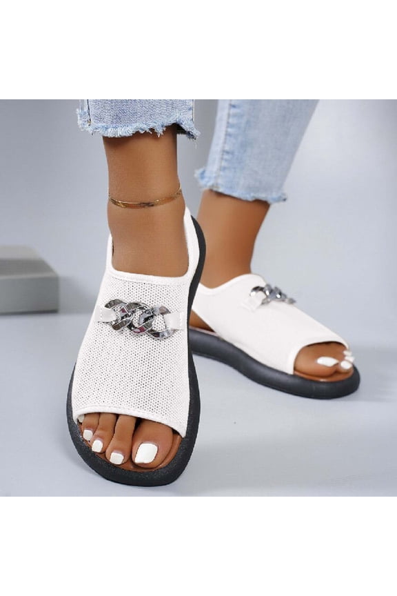 Platform Sandals for Women Slide Open Toe Flat Sandals for Women Casual Slide Indoor Outdoor Shoes