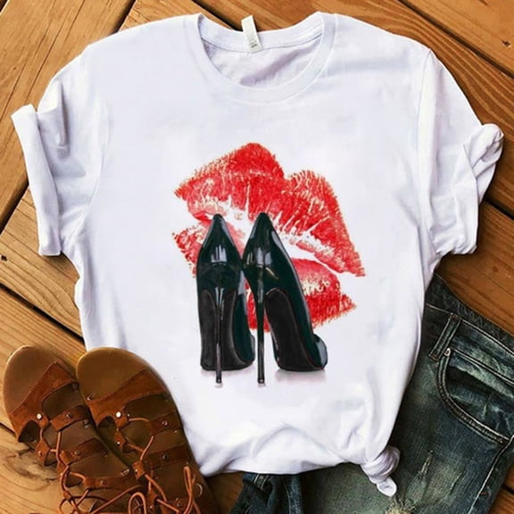 OKBOP Plus Size Womens Tops,Fashion Floral Graphic Print Short Sleeve T-Shirt Casual Pirate Blouse Pink Long Sleeve Shirt