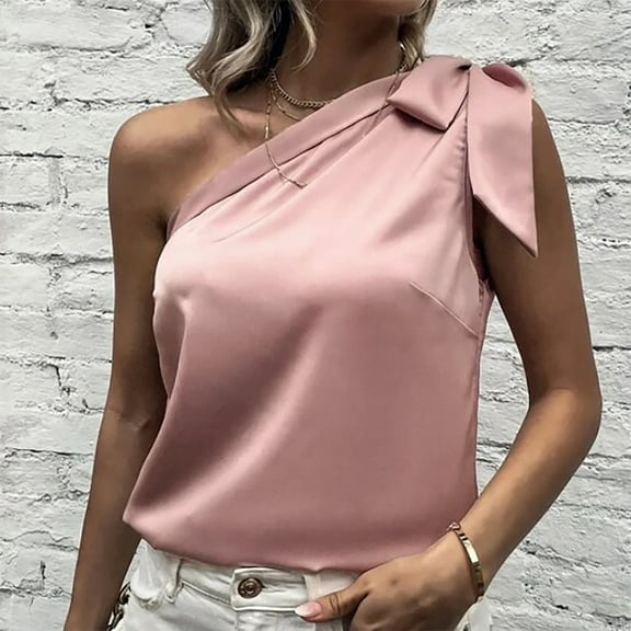 OKBOP Puff Sleeve Tops For Women,Fashion Summer Sleeveless Bandage Solid Color Casual Sexy Purple Blouses For Women Black Sweatshirt