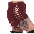 thumbnail image 1 of OKBOP Red Womens Shorts Clearance $5 Wide-Leg Ripped Relaxed Fit Tie-Waist Casual Jeans Shorts, 1 of 8