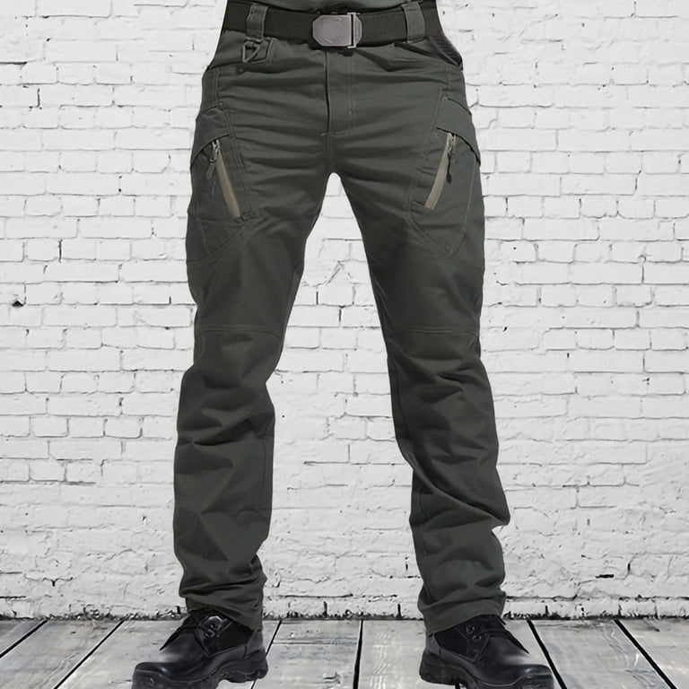 OKBOP Regular Fit Cargo Pants Men Fashion Multi Pocket Full Length
