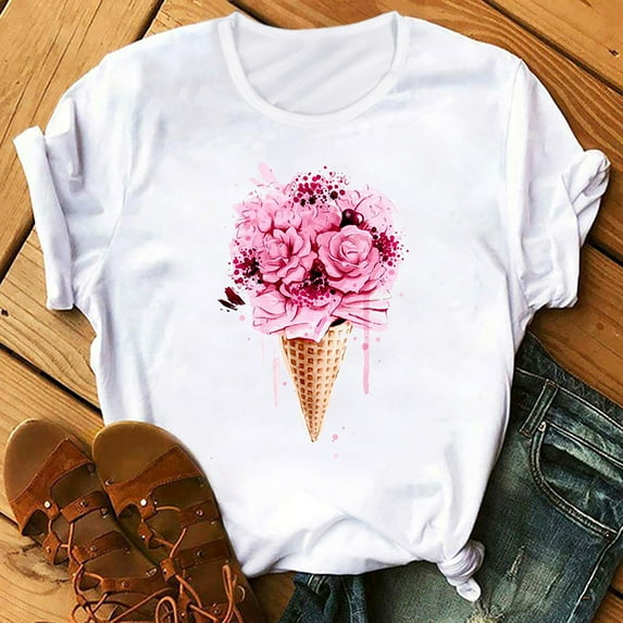 OKBOP Ribbed Long Sleeve Tops for Women,Fashion Casual Floral Love Print Short Sleeve O-Neck T-Shirt Plus Size Blouse Brown Long Sleeve Shirt Women