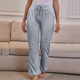 thumbnail image 1 of OKBOP Scrubs for Women Set Jogger Pants,Casual Pocket Cotton Linen Elastic Waist Wide Large size Leg Pants for Women, 1 of 3