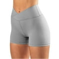 thumbnail image 1 of OKBOP Shorts for Women Plus Size Gray Activewear Active Fit Slim-Leg Yoga Pants Sports Workout Bottoms, 1 of 7