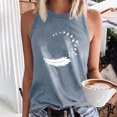thumbnail image 1 of OKBOP Sleeveless Ladies Tops Clearance Gray Crew Neck Graphic Tank Tops Shirts for Women, 1 of 5