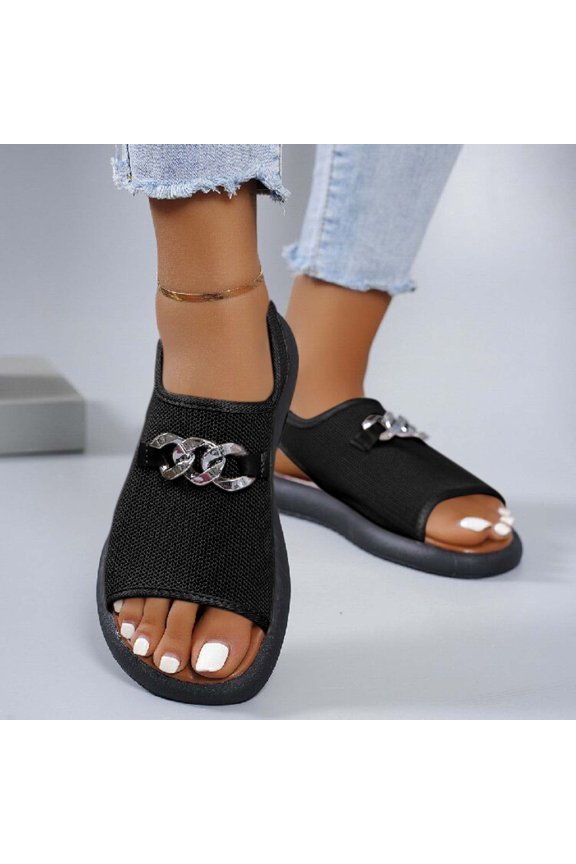 Slide Platform Sandals for Women Open Toe Flat Sandals for Women Slide Summer Casual Shoes
