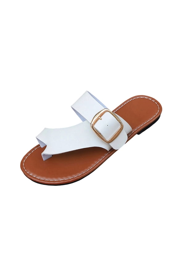 Slide Sandals Square Toe Open Toe Toe Loop flat sandals for women Flat Arch Flat Heel flat sandals for women Slip-Resistant Stability Flatform