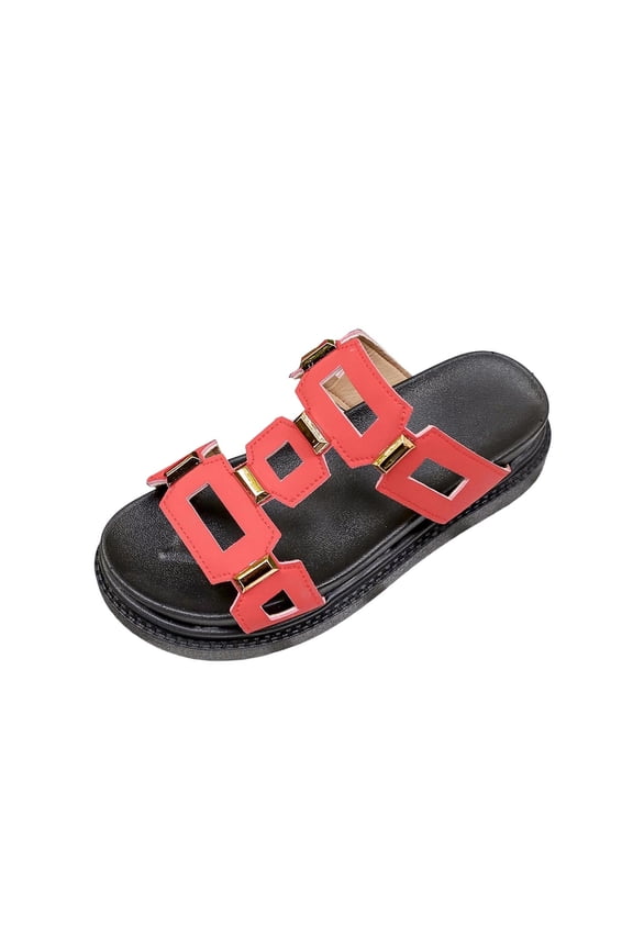 Slide Sandals flat sandals for women Open Toe Slide platform Medium Arch Platform Stability Flat Heel flat sandals for women Slip-Resistant