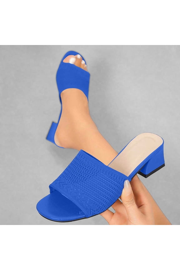 Slide heels for women Slide Flat Arch heeled Square Toe Low Heel heeled sandals Block Stability