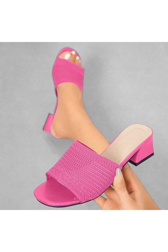 Slide heels for women Slide Flat Arch heeled Square Toe Low Heel heeled sandals Block Stability