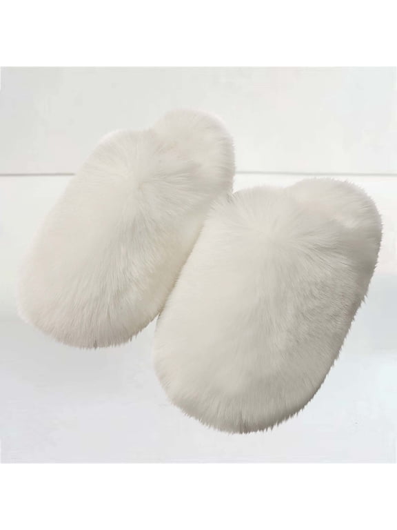 Slippers for Women Closed Toe Platform Sandals Slide Comfortable Casual Fleece Shoes