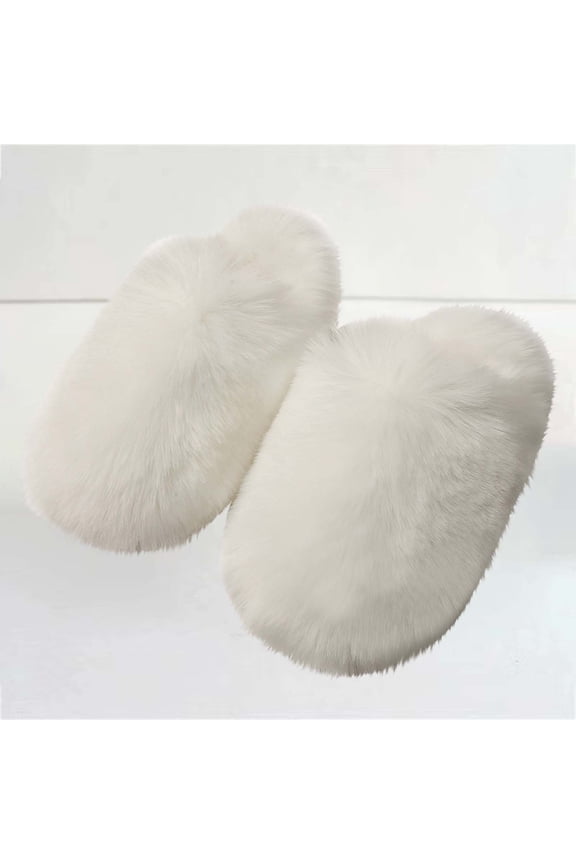 Slippers for Women Closed Toe Platform Sandals Slide Comfortable Casual Fleece Shoes