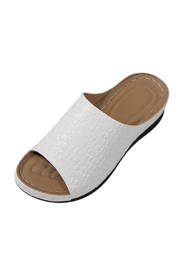 Square Toe Sandals Open Toe Slide Non-Slip Slide Flat Arch Stability Slip-Resistant flat sandals for women Flatform Flat Heel