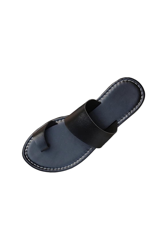 Square Toe Sandals Slide Toe Loop Non-Slip Open Toe Flat Arch Flat Heel Stability flat sandals for women Flatform Slip-Resistant