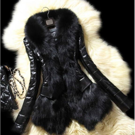 OKBOP Sweater for Women,Women Long Sleeve Warm Furs Collar Winter Coat Leather Thick Jacket OverWinter Coat Womens Cardigan