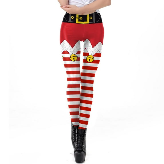 OKBOP Sweatpants Women Set 2 Piece,Girls Christmas Leggings Skinny Jingle Bell Printed High Waist Stretchy Tights Trouser Yoga Pants for Women