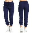 thumbnail image 1 of OKBOP Tapered Womens Cargo Pants Full Length Fall High Waist Fashion Trousers with Pockets Elastic Waist Travel Drawstring Casual Sweatpants, 1 of 6