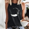 thumbnail image 1 of OKBOP Trendy Tops for Women 2024 Sleeveless Black Crew Neck Graphic Tank Tops Plus Size Ladies Shirts, 1 of 5