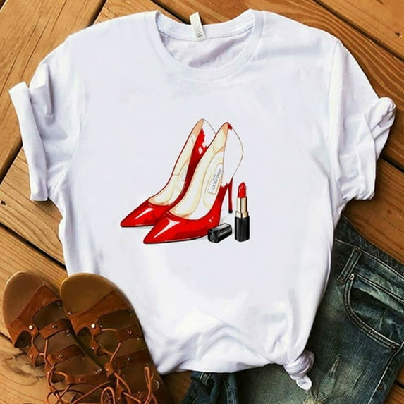 OKBOP Tunics Or Tops To Wear With Leggings,Fashion Floral Graphic Print Short Sleeve T-Shirt Casual Women Blouses Shirts for Women