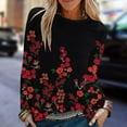 thumbnail image 1 of OKBOP Tunics Or Tops To Wear With Leggings,Fashion Print Long Sleeve Comfortable Breathable Round-Neck Blouses for Women Dressy Casual T Shirts, 1 of 5