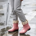 thumbnail image 1 of OKBOP Waterproof and Warm rain boots for women waterproof Ankle-High Winter Pull-On Waterproof Flat Heel, 1 of 5