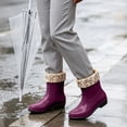 thumbnail image 1 of OKBOP Waterproof and Warm rain boots for women waterproof Pull-On Waterproof Ankle-High Winter Flat Heel, 1 of 5