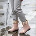 thumbnail image 1 of OKBOP Waterproof and Warm rain boots for women waterproof Winter Pull-On Ankle-High Waterproof Flat Heel, 1 of 5