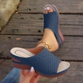 thumbnail image 1 of OKBOP Wedge Sandals for Women Slide Open Toe Comfort Sandals Casual Party Slip-On Shoes, 1 of 4