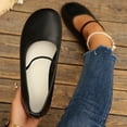 thumbnail image 1 of OKBOP Women's Faux Leather Ballet Flats, Round Toe Sleek Design, 1 of 5