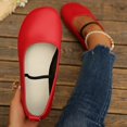 thumbnail image 1 of OKBOP Women's Faux Leather Ballet Flats, Round Toe Sleek Design, 1 of 5