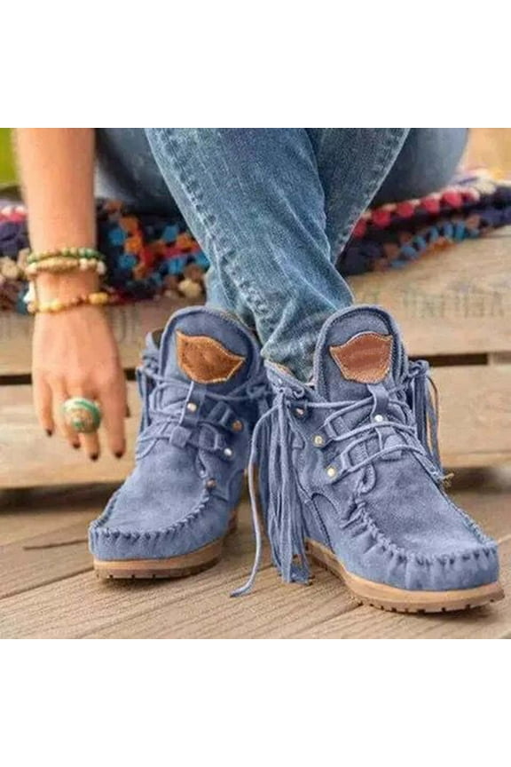 Women's Flats Mid Calf Boots-Square Toe Heeled Boots for Women Dress Shoes for Women Fashion Warm Winter Christmas Womens Boots