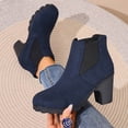 thumbnail image 1 of OKBOP Women's Heeled Boots Round Toe Zip-Up Stability Foam Cushioning Blue Stylish Women's Boots Sizes 40, 1 of 5