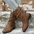 thumbnail image 1 of OKBOP Women's Low-Heeled Mid Calf Boots-Retro Chelsea Christmas Winter Warm Gold Boots for Women Walking Shoes Women Womens Boots, 1 of 9
