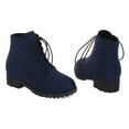 thumbnail image 1 of OKBOP Women's Low-Heeled Mid Calf Boots-Warm Christmas Little Girls Boots Fashion Walking Shoes Women Winter Lace-Up Womens Boots Clearance, 1 of 4