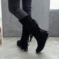 thumbnail image 1 of OKBOP Women's Low-Heeled Mid Calf Boots-Warm Walking Shoes Women Black Tall Boots for Women Knee High Winter Fashion Christmas Womens Boots Clearance, 1 of 9